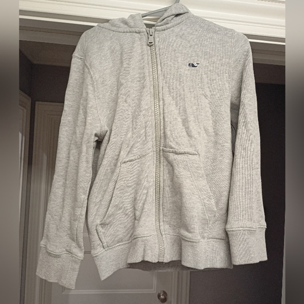 Vineyard Vines Boys Or Girls Size 5 Full Zip Grey Hoodie With Callout
